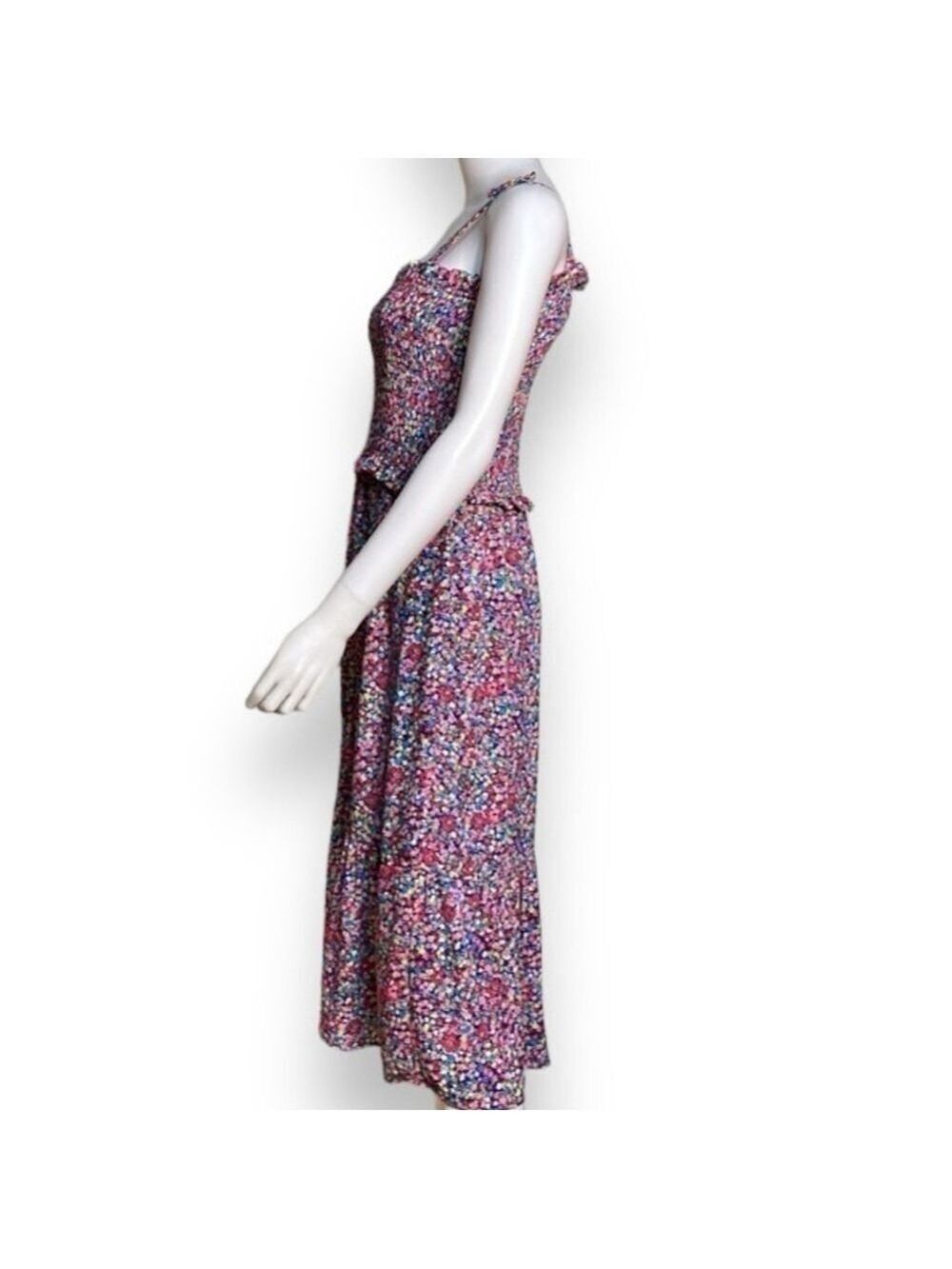 Sienna Sky Floral Maxi Dress Women's Size Large Sundress Pinks, Blues and Yellow - Picture 5 of 11